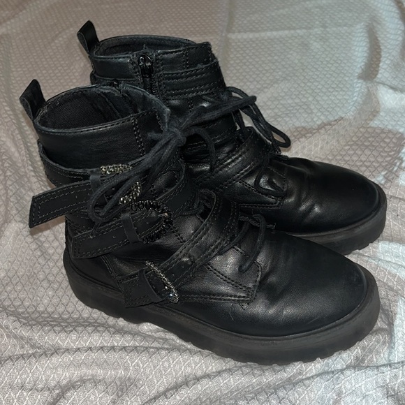 Zara Black Kids Jewel Boots Size 34 - Picture 5 of 15